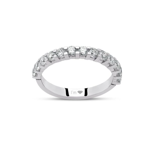 0.93 Ct F-G Color Diamond Half Band Eternity Wedding Ring