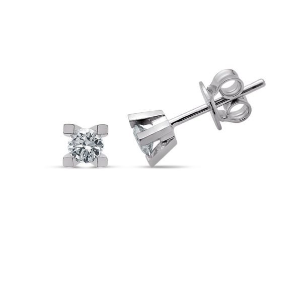 0.36 Ct D Color HRD Certified Diamond Solitaire Earrings - Image 2