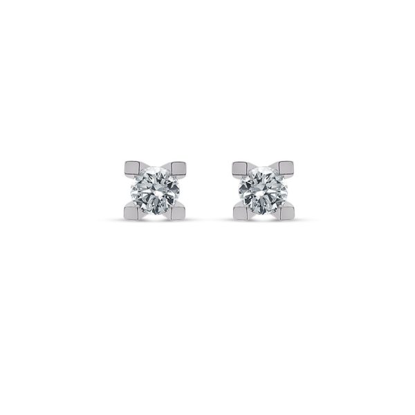 0.36 Ct D Color HRD Certified Diamond Solitaire Earrings