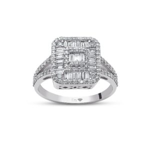1.05 Ct F-G Color Diamond Baguette Ring