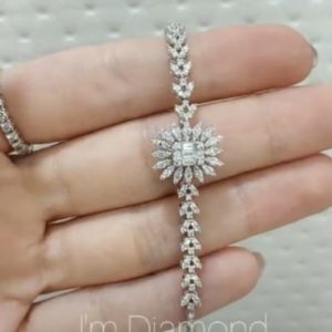 Outlet Diamond 0,95 Ct F-G Color Fantasy Baguette Bracelet