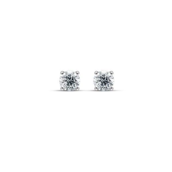 0.31 Ct D Color HRD Certified Diamond Solitaire Earrings