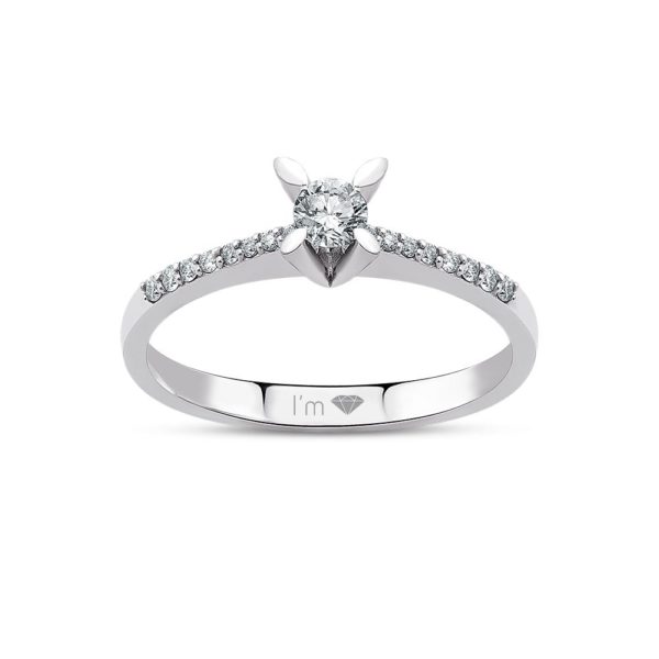 0.30 Ct E-F Color Diamond Solitaire Ring