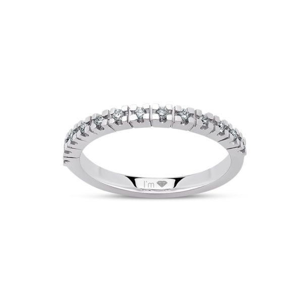 0.15 Ct F-G Color Diamond Half Band Eternity Wedding Ring