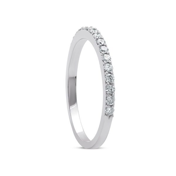 0.24 Ct F-G Color Diamond Half Band Eternity Wedding Ring - Image 2