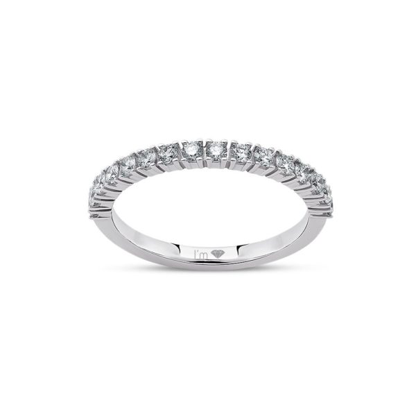 0.44 Ct H-I Color Diamond Half Band Eternity Wedding Ring