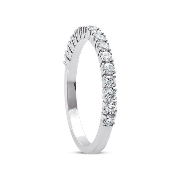 0.44 Ct H-I Color Diamond Half Band Eternity Wedding Ring - Image 2