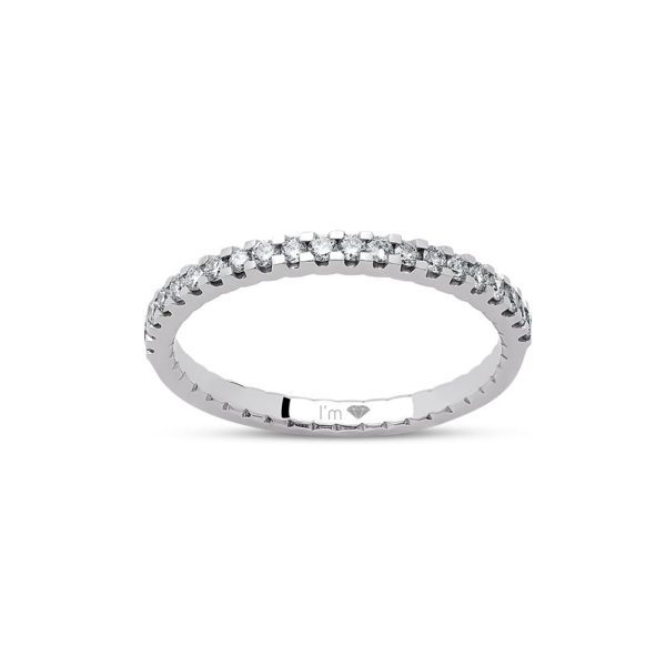 0.27 Ct F-G Color Diamond Half Band Eternity Wedding Ring