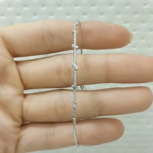 Outlet Diamond 0,25 Ct F-G Color Light Flood Baguette Bracelet