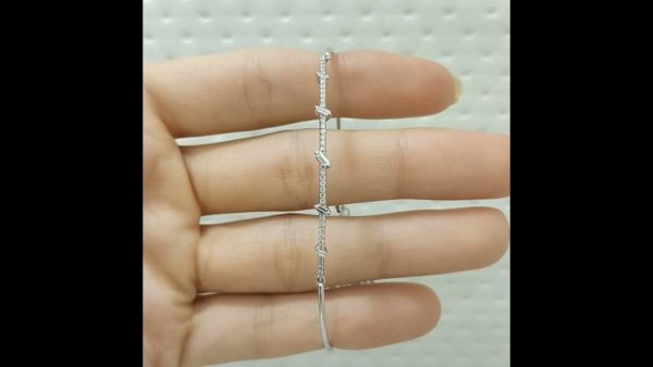 Outlet Diamond 0,25 Ct F-G Color Light Flood Baguette Bracelet