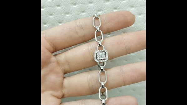 Outlet Diamond 0,28 Ct F-G Color Baguette Bracelet