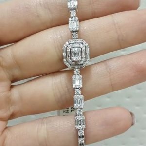Outlet Diamond 1,60 Ct F-G Color Baguette Bracelet