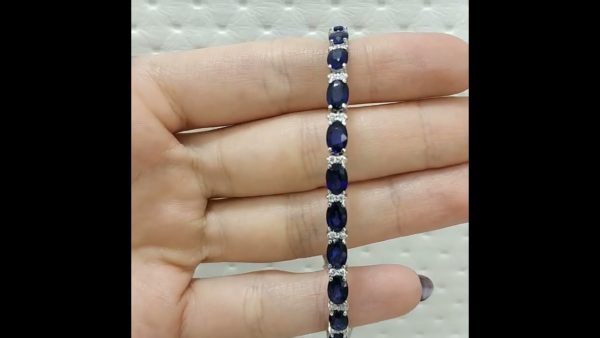 Outlet Diamond 13,38 Ct F-G Color Diamond and Sapphire Bracelet