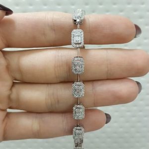 Outlet Diamond 2,38 Ct F-G Color Fantasy Baguette Bracelet