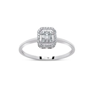 0.33 Ct F-G Color Diamond Baguette Ring