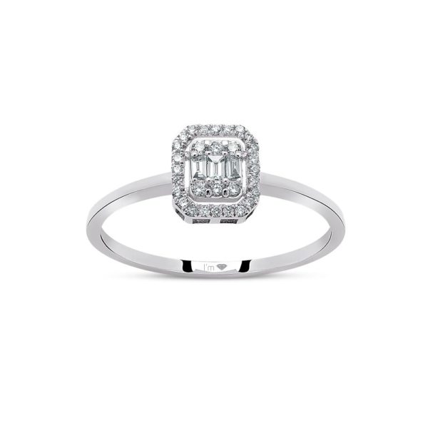 0.33 Ct F-G Color Diamond Baguette Ring