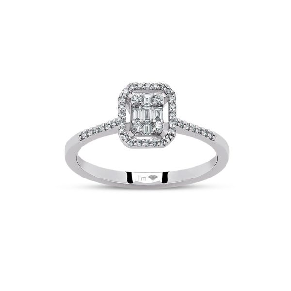 0.20 Ct F-G Color Diamond Baguette Ring