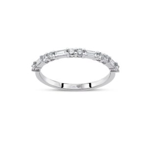 0.38 Ct F-G Color Diamond Baguette Ring