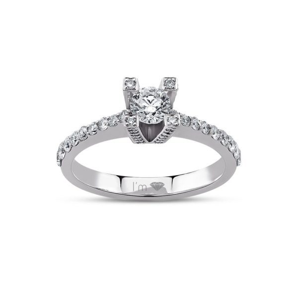 0.87 Ct F-G Color HRD Certified Diamond Solitaire Ring