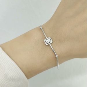 Outlet Diamond 0,21 Ct F-G Color Baguette Bracelet