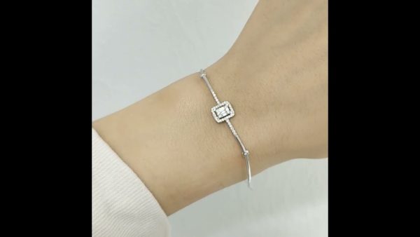 Outlet Diamond 0,21 Ct F-G Color Baguette Bracelet