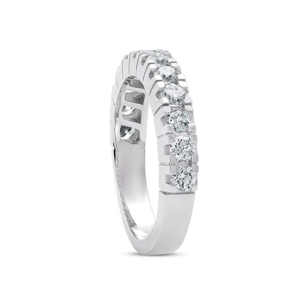 0.93 Ct F-G Color Diamond Half Band Eternity Wedding Ring - Image 2