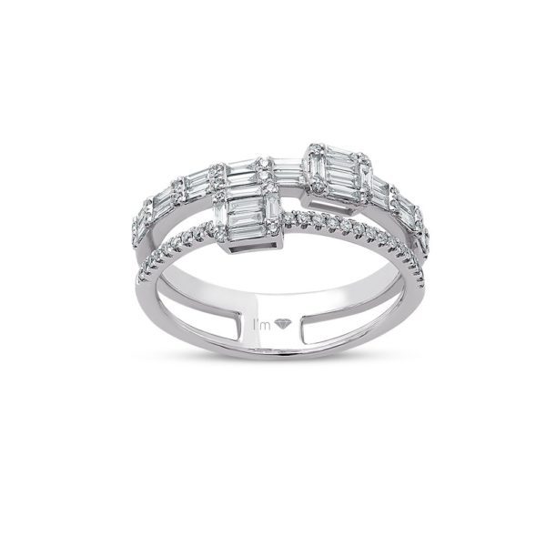 0.64 Ct H-I Color Diamond Baguette Ring