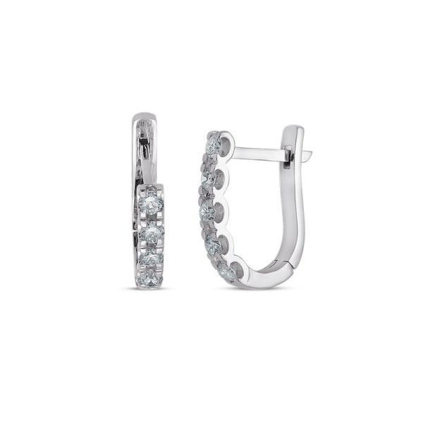 0.44 Ct F-G Color Diamond Harp Earrings