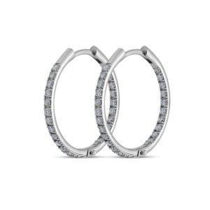1.02 Ct F-G Color Diamond Hoop Earrings