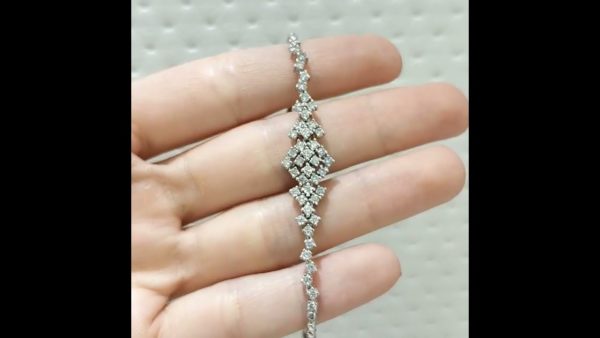 Outlet Diamond 1,45 Ct E-F Color HRD Certified Fantasy Bracelet