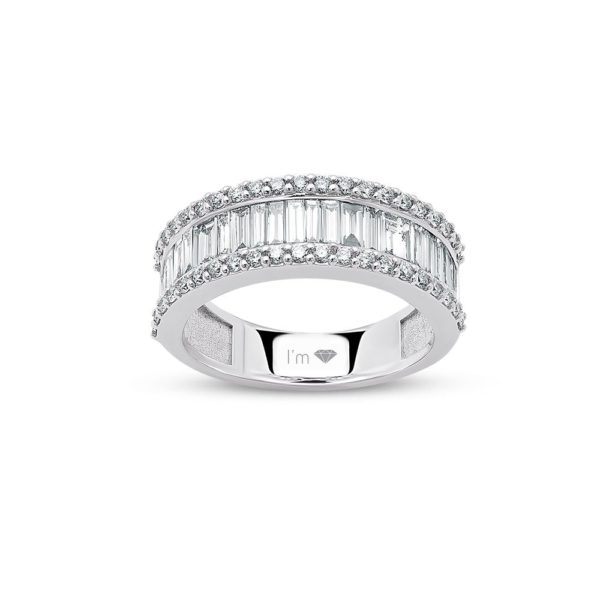 1.79 Ct E-F-G Color Diamond Baguette Ring