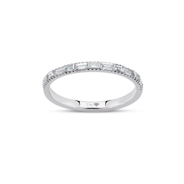 0.34 Ct F-G Color Diamond Baguette Ring