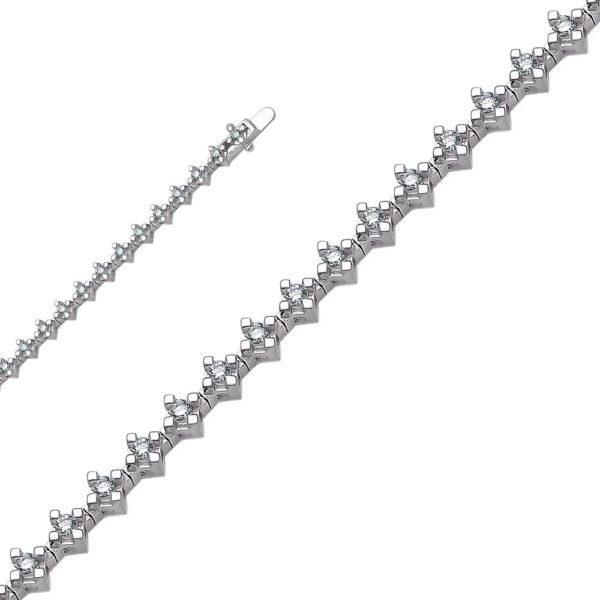 1.38 Ct F-G Color Diamond Tennis Bracelet