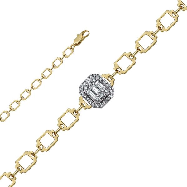 0.36 Ct F-G Color Diamond Baguette Bracelet