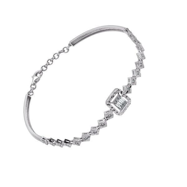 0.26 Ct F-G Color Diamond Baguette Bracelet