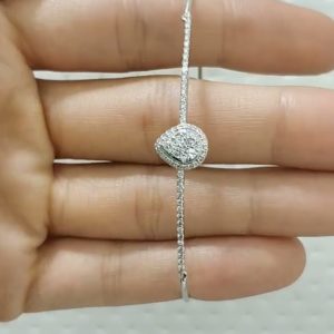 Outlet Diamond 0,43 Ct F-G Color Pear Drop Bracelet