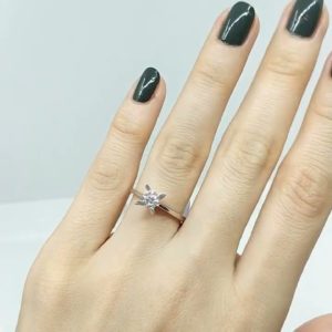 Outlet Diamond 0.50 Ct F Color HRD Certified Solitaire Ring