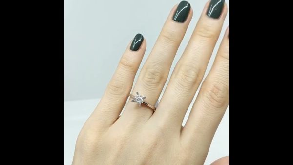 Outlet Diamond 0.50 Ct F Color HRD Certified Solitaire Ring