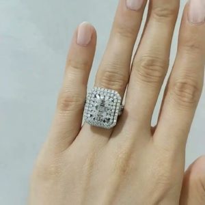 Outlet Diamond 1,34 Ct F-G Color Baguette Ring