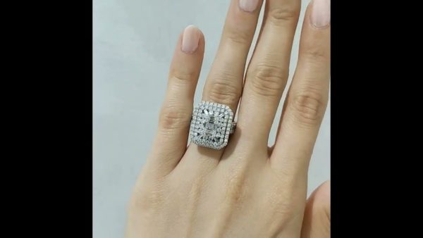 Outlet Diamond 1,34 Ct F-G Color Baguette Ring