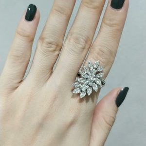 Outlet Diamond 1,77 Ct F-G Color Fantasy Baguette Ring