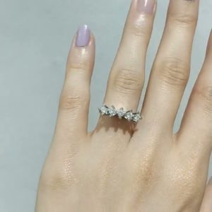 Outlet Diamond 0,45 Ct E-F Color Five Stone Ring