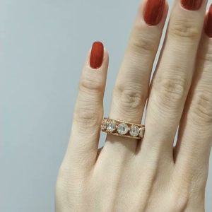 Outlet Diamond 0,53 Ct F-G Color Baguette Ring