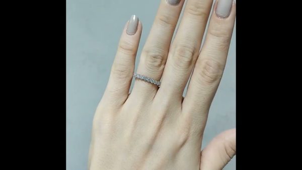 Outlet Diamond 0,58 Ct F-G Color Half Band Eternity Wedding Ring