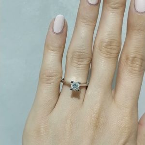 Outlet Diamond 0.59 Ct E Color HRD Certified Solitaire Ring