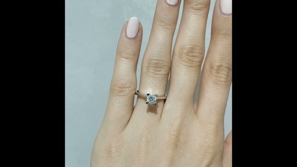 Outlet Diamond 0.59 Ct E Color HRD Certified Solitaire Ring