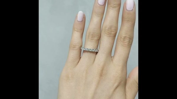 Outlet Diamond 0,75 Ct G-I Color Half Band Eternity Wedding Ring