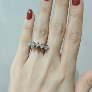 Outlet Diamond 0,94 Ct E-F Color Five Stone Ring