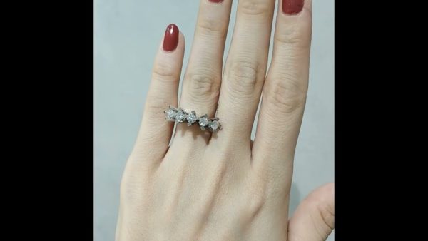 Outlet Diamond 0,94 Ct E-F Color Five Stone Ring