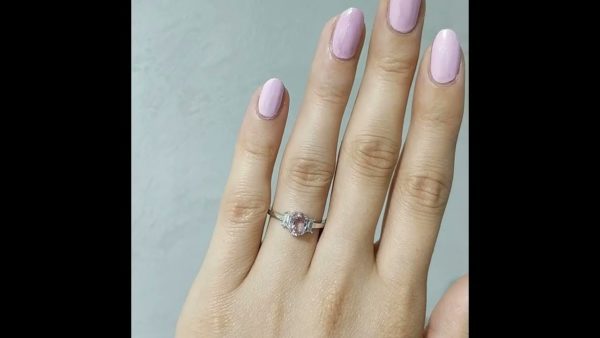 Outlet Diamond 0.97 Ct F-G Color Diamond and Morganite Ring